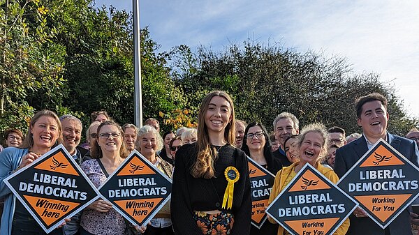 Chelsea Whyte and a team of Lib Dem campaigners