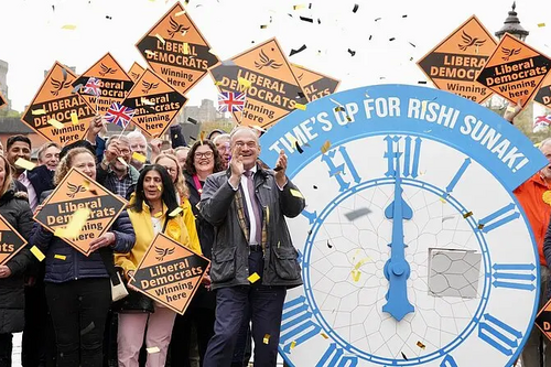 Lib Dems celebrating winning council seats in Windsor and Maidenhead and across the UK