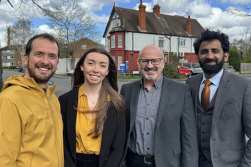 PCC Candidate Tim Bearder, PPC Chelsea Whyte, Cllr Frank O'Kelly and Cllr Asim Naveed in Elliman Ward