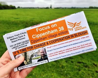 Matthew Taylor delivering Cippenham Village Lib Dem Focus